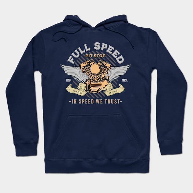 Gas Garage Full Speed Hoodie by bert englefield 